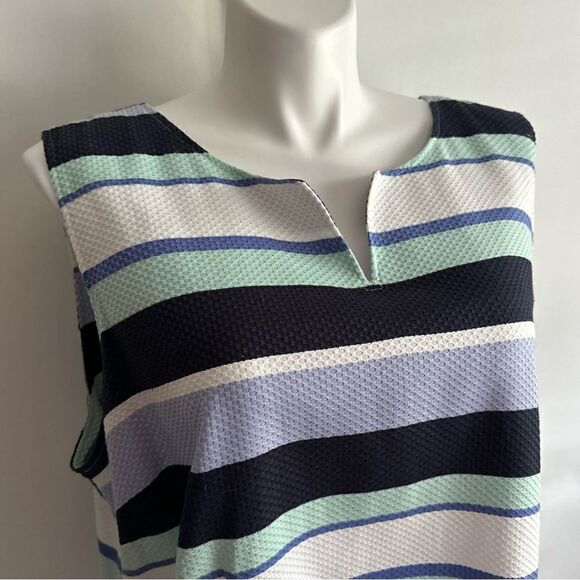 Blue Striped Dress, Talbots, Size 24 - Picture 3 of 8